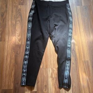 Michael Kors Black Joggers with Logo Side Stripes